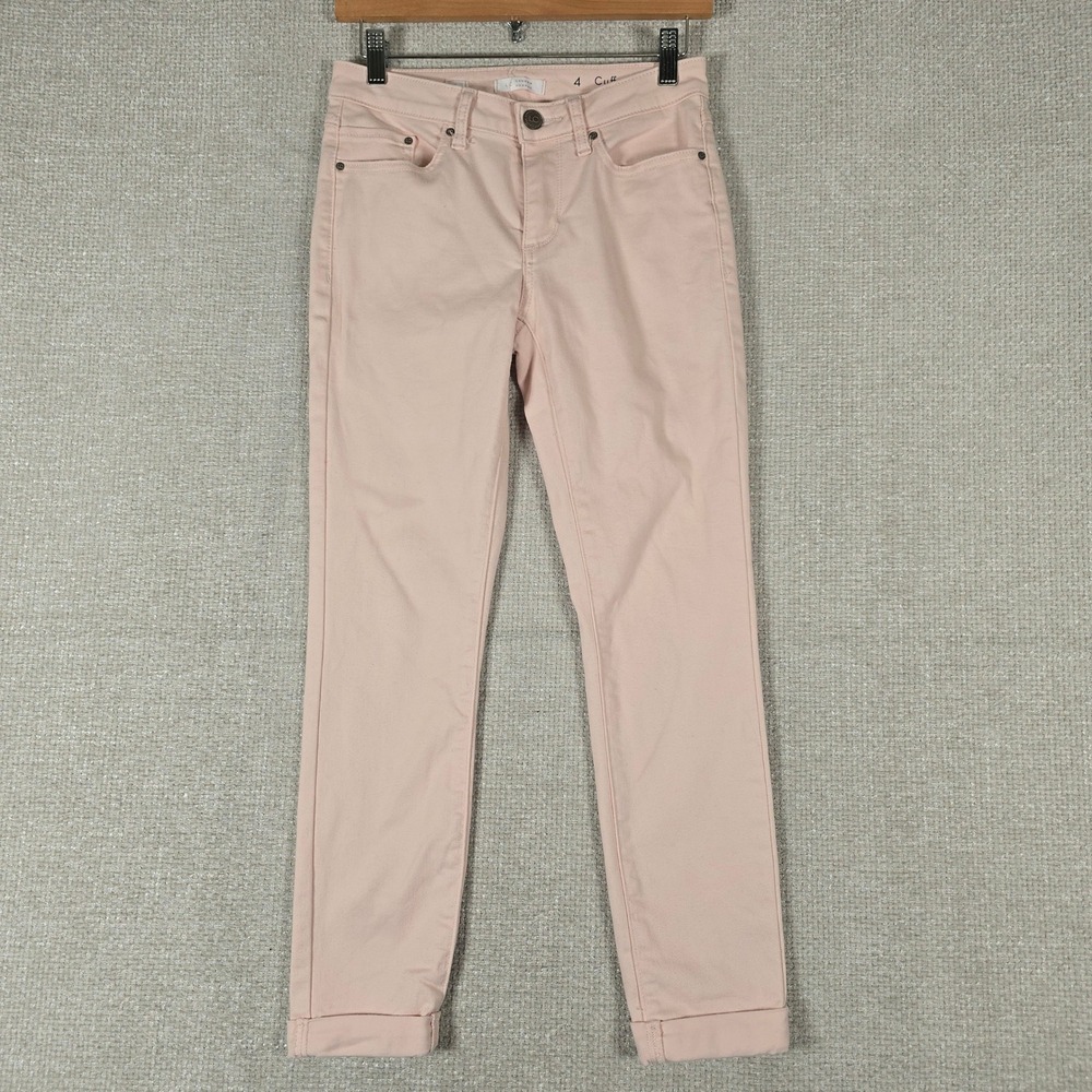 LC Lauren Conrad Women Blush Pink Cuffed Skinny Ankle Pants Size 4